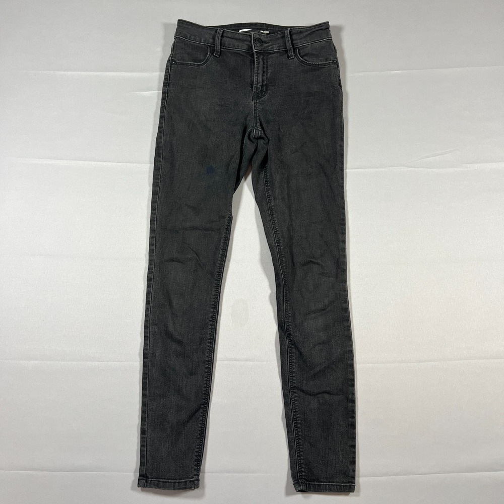 Old Navy Super Skinny Jeans Women 0 Black Denim Cotton Stretch Slim Fit Low Rise